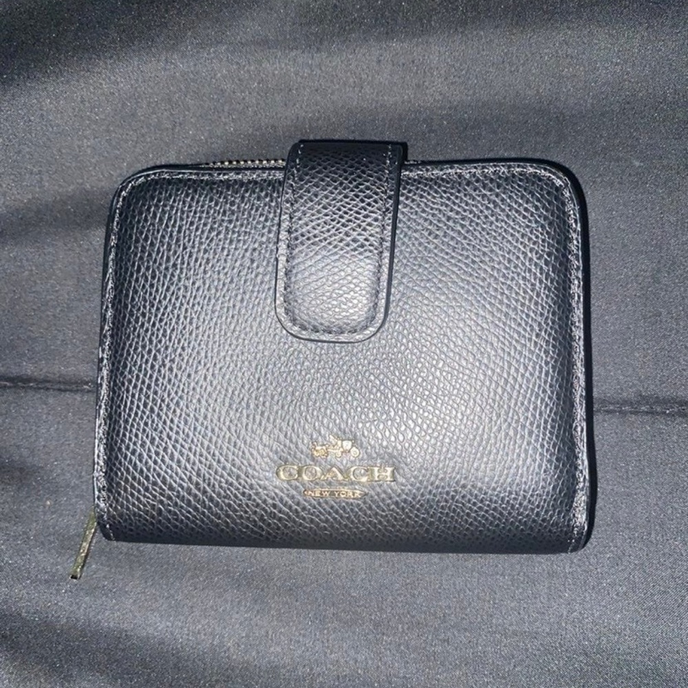 Coach Black Textured Leather Wallet